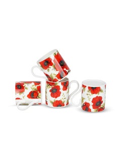Dandy lines England by DATA Dandy lines England by DATA Balmoral Red Poppy 90099 Pack of 4  - Image 2
