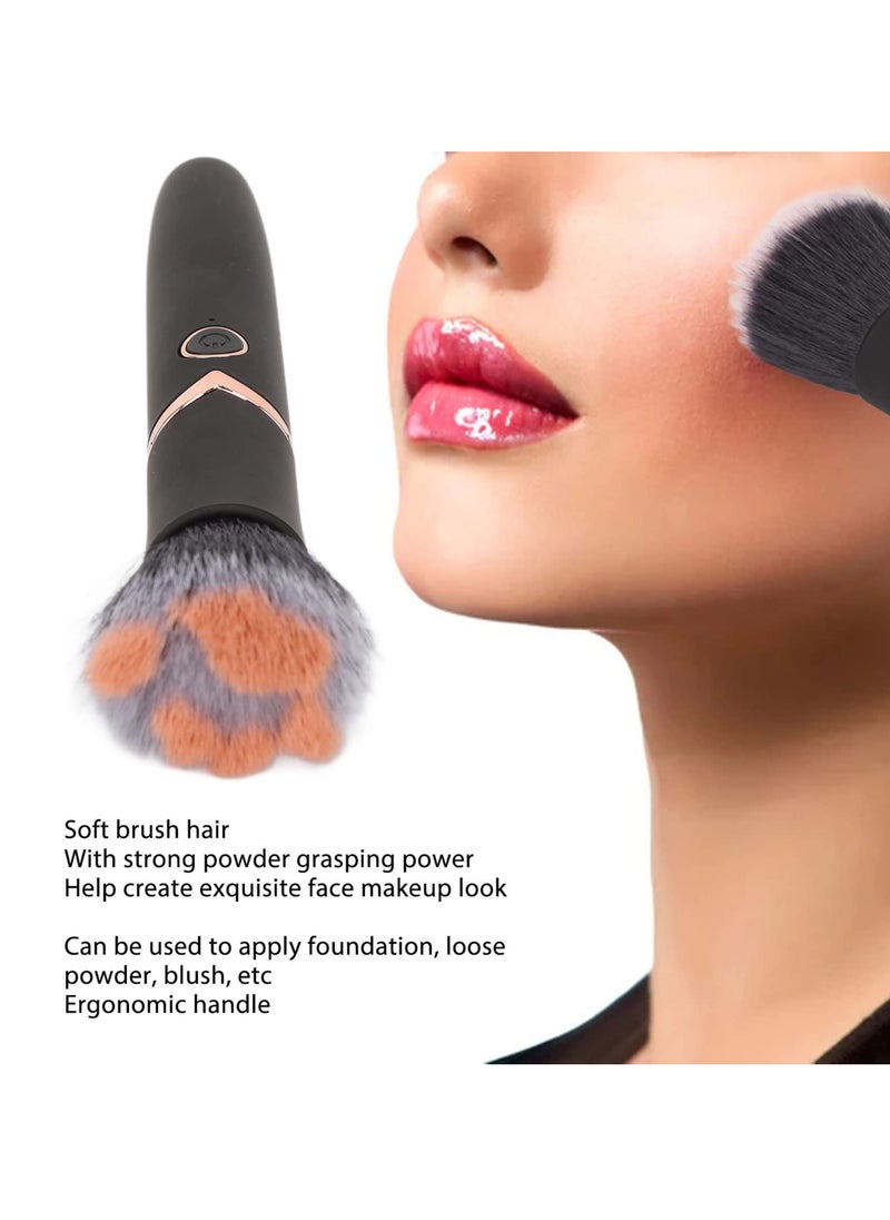 Generic - Vibrating Electric Makeup Brush, 10 Speed Gears, Rechargeable Foundation, Concealer, and Blush Application Tool, Black - Image 1