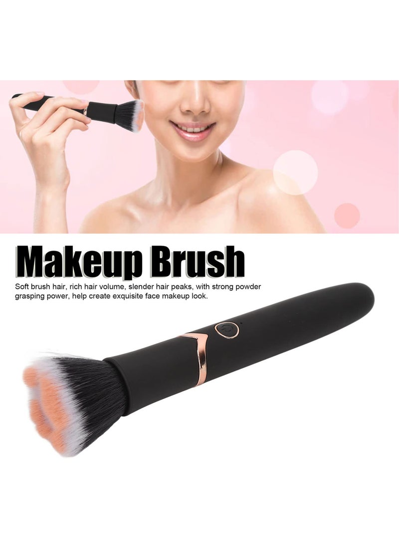 Generic - Vibrating Electric Makeup Brush, 10 Speed Gears, Rechargeable Foundation, Concealer, and Blush Application Tool, Black - Image 1