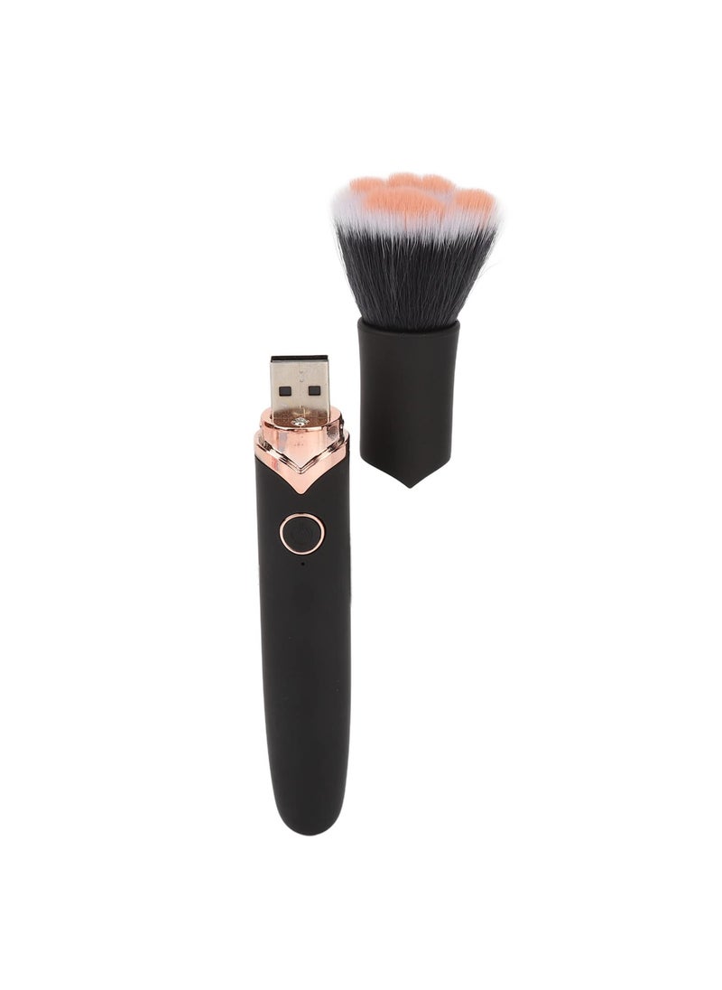 Generic - Vibrating Electric Makeup Brush, 10 Speed Gears, Rechargeable Foundation, Concealer, and Blush Application Tool, Black - Image 1
