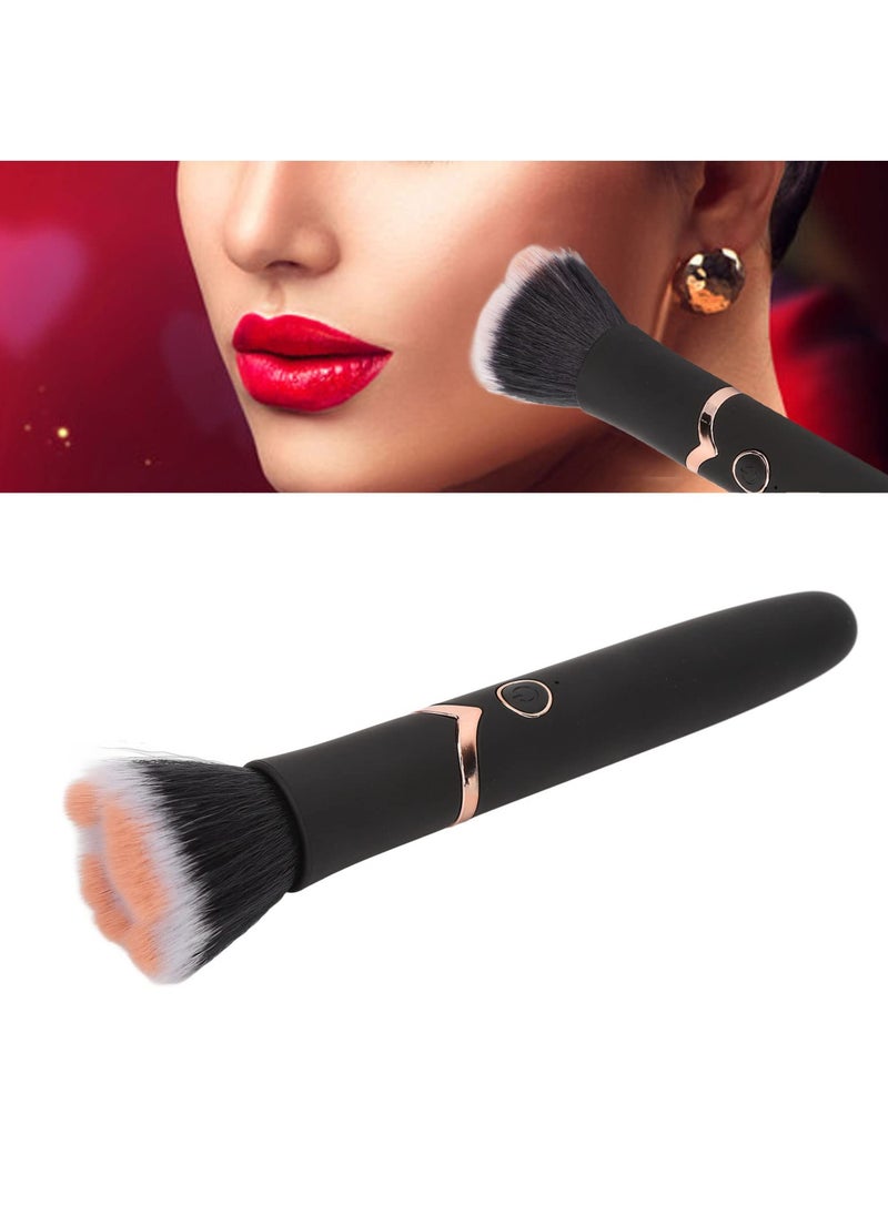Generic - Vibrating Electric Makeup Brush, 10 Speed Gears, Rechargeable Foundation, Concealer, and Blush Application Tool, Black - Image 1
