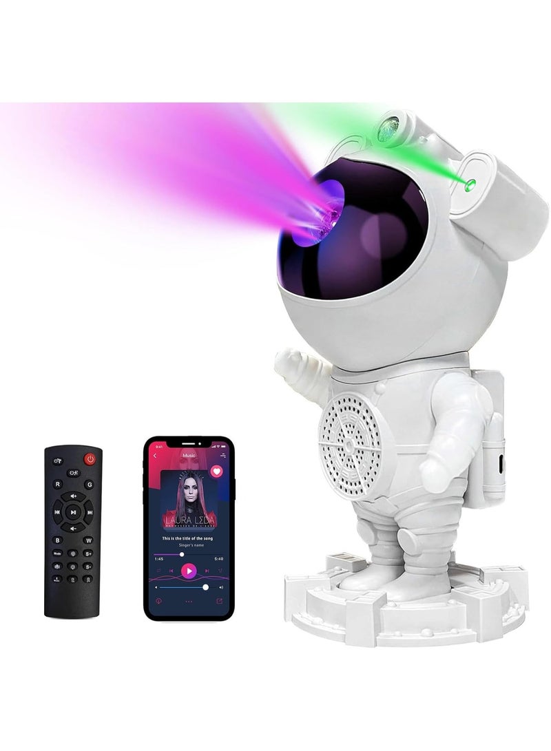Astronaut Galaxy Projector - Star Projector Night Lights for Bedroom with Timer, Can play music,Bluetooth Speaker,360 Degree Adjustable Design, USB Powered Projector Lamp, for Kids Bedroom,Room Decor, Game Room,Party(White) - Image 1