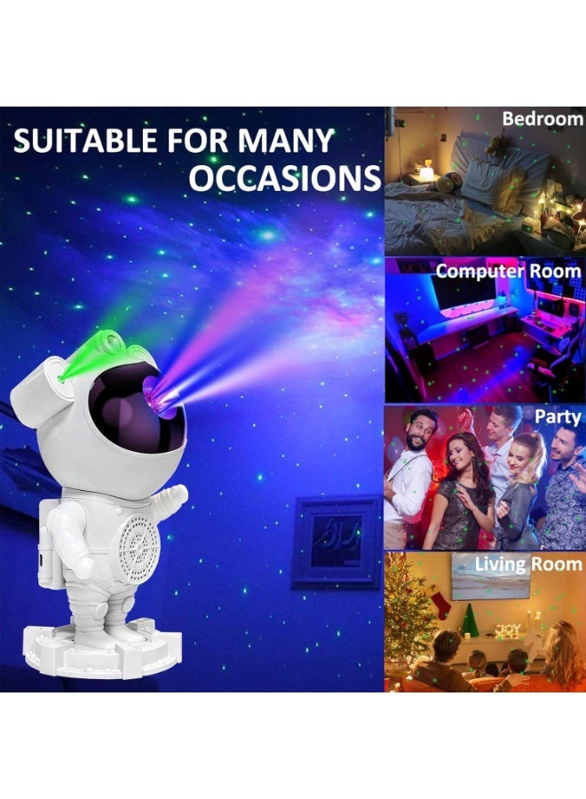 Astronaut Galaxy Projector - Star Projector Night Lights for Bedroom with Timer, Can play music,Bluetooth Speaker,360 Degree Adjustable Design, USB Powered Projector Lamp, for Kids Bedroom,Room Decor, Game Room,Party(White) - Image 5
