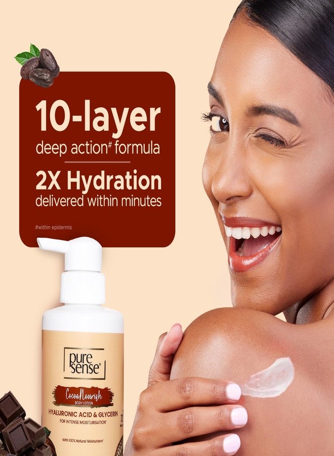 PureSense Cocoa Nourish 72hrs Moisture Lock Body Lotion with Hyaluronic Acid and Glycerin For Men and Women 250ml - Image 4