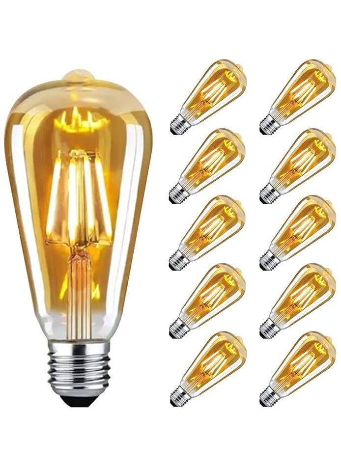ماركة غير محددة حزمة 10، لمبة كشاف LED خمر نوع الكمثرى الرجعية LED العنبر E27 ضوء دافئ 