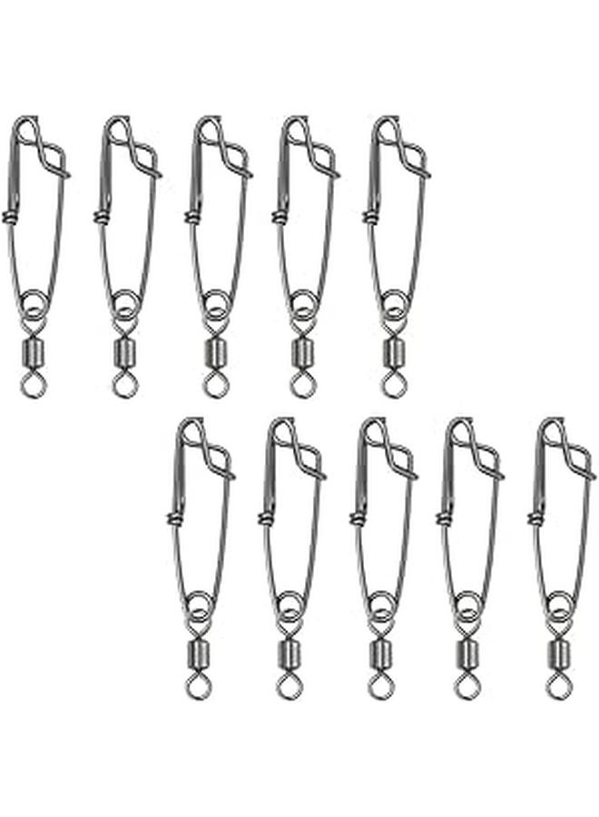 Stainless Steel Fishing Swivels 10pcs with Snaps for Freshwater Saltwater Anglers - Image 1