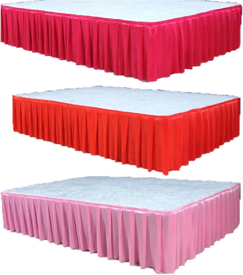 Table Skirt Fabric Table Skirts Party Pleated Wedding Tablecloth Cover Skirting Birthday(Color 20,H90xL300CM) - Image 3