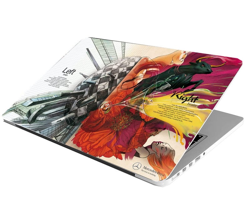 WALLTON - Brain Bull HD Quality Vinyl Laptop Skin Decal/Sticker Protector, Fits Dell, Hp, Lenovo, Toshiba, Acer, ASUS and for All Models Up to 11.6" - 15.6" Inch, Pack of 1 - Image 1