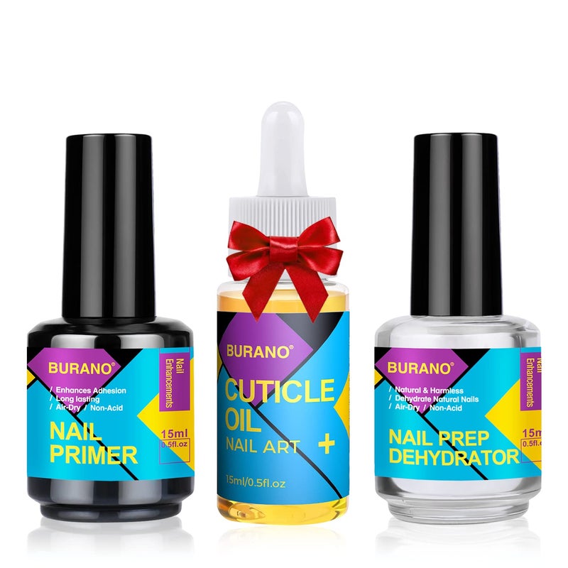 BURANO Natural Nail Gel Prep Dehydrator and Primer for Acrylic Nails and Gel Polish, Long Lasting Acid Free Primer 0.5 oz - Image 2