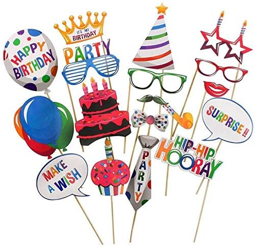 HK Balloons Set of 20 Photo Props/PHOTOBOOTH Props/Party Props Photo Booth Board (Birthday Party) - Image 1