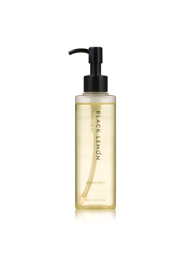 META FORET Black Lemon Cleansing Oil 200ml/6.76fl.oz Makeup & Sunscreen Remover, Face Cleanser, Sebum Control, Deep Cleansing - Image 1
