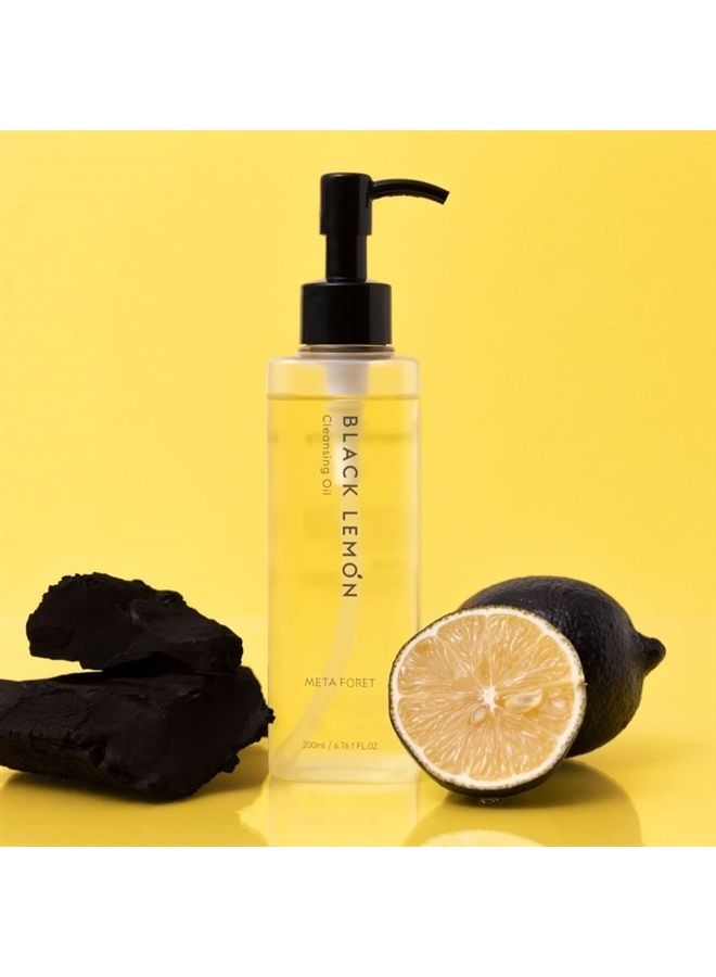 META FORET Black Lemon Cleansing Oil 200ml/6.76fl.oz Makeup & Sunscreen Remover, Face Cleanser, Sebum Control, Deep Cleansing - Image 2