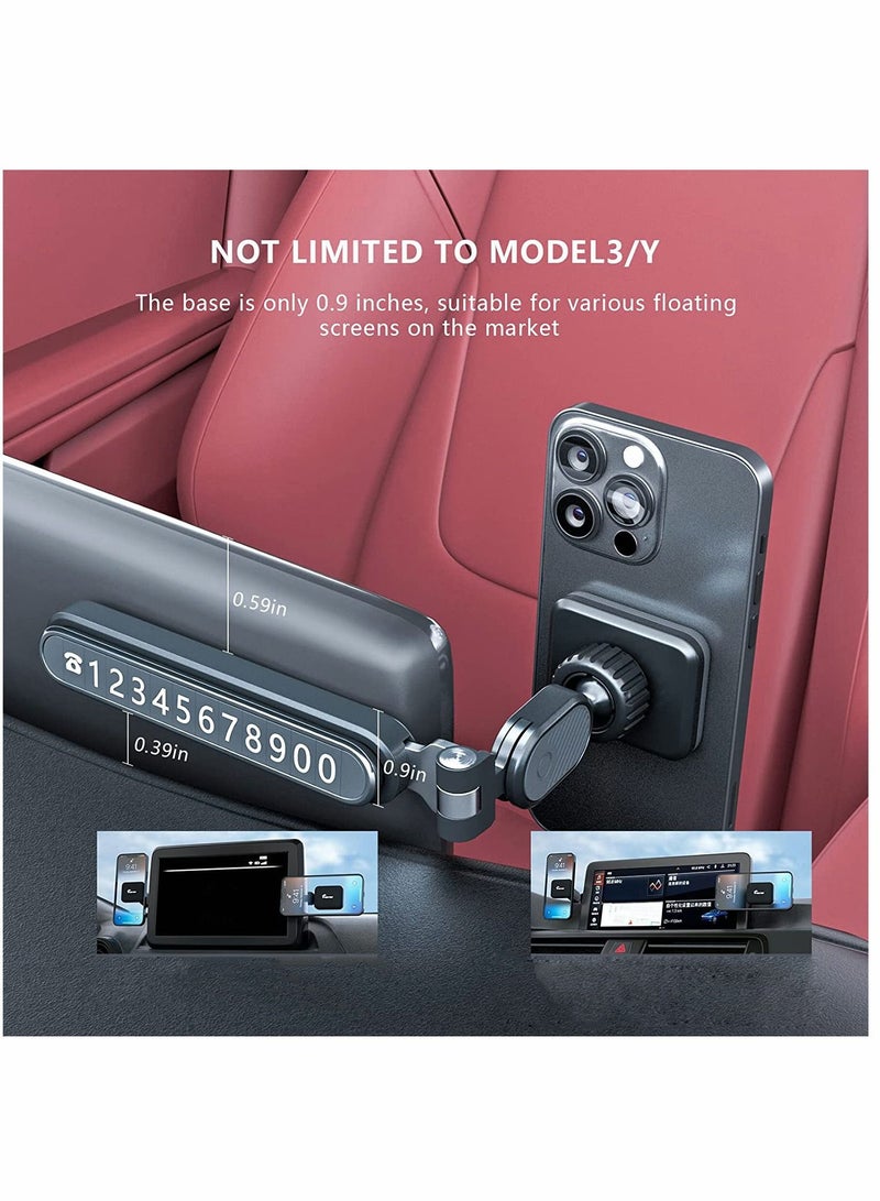 SYOSI Phone Mount Suspended Screen Mount for Tesla Magnetic Car for Model 3 Y 360 Degree Adjustable Head Universal All Devices (Black) - Image 5