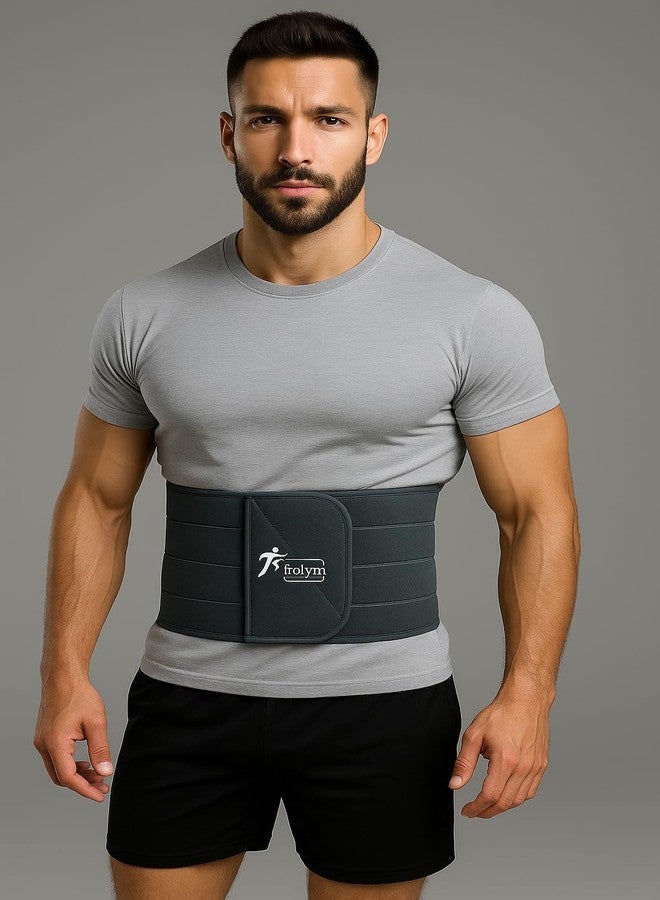 Fitolym حزام دعم البطن من فيتوليم - حزام دعم أسفل الظهر للرجال والنساء | يسمح بمرور الهواء، لتخفيف الألم والتعافي، عبوة من قطعة واحدة (رمادي، متوسط) - Image 4