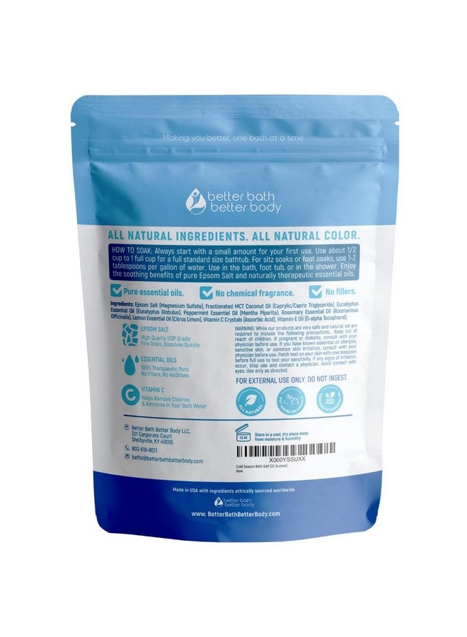 Better Bath Better Body Cold Season Bath Salt 32 Ounces Epsom Salt with Natural Rosemary, Peppermint, Eucalyptus and Lemon Essential Oils Plus Vitamin C in BPA Free Pouch with Easy Press-Lock Seal  - Image 2