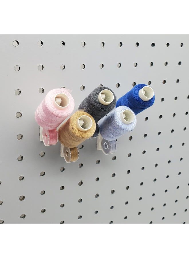 'Just Hanging Pegboards' 1/4" Pegboard Angled Thread-Bobbin Storage Hook, Compatible with 1/4" Pegboards. Sewing Organization, Craft Room Display (20, Matte White) - Image 4