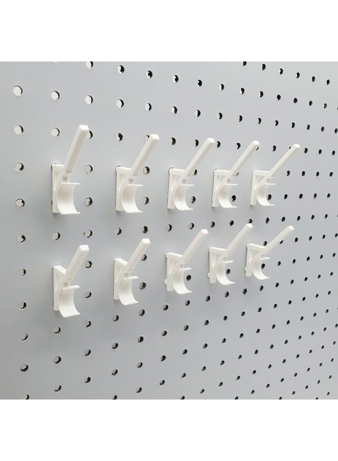 'Just Hanging Pegboards' 1/4" Pegboard Angled Thread-Bobbin Storage Hook, Compatible with 1/4" Pegboards. Sewing Organization, Craft Room Display (20, Matte White) - Image 2