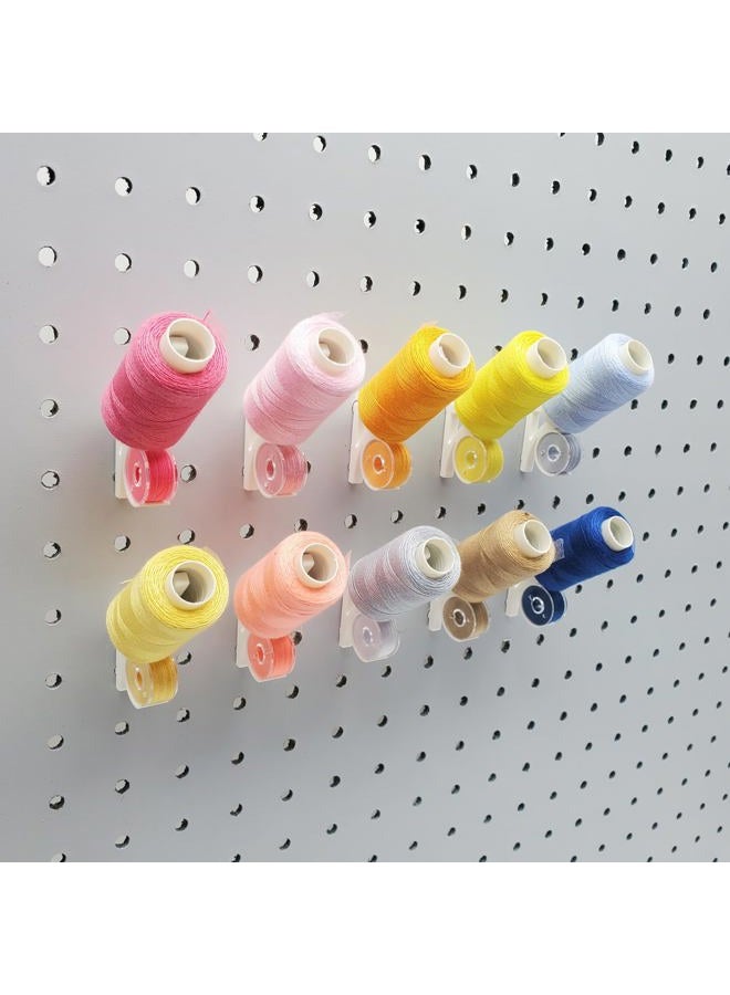 'Just Hanging Pegboards' 1/4" Pegboard Angled Thread-Bobbin Storage Hook, Compatible with 1/4" Pegboards. Sewing Organization, Craft Room Display (20, Matte White) - Image 5