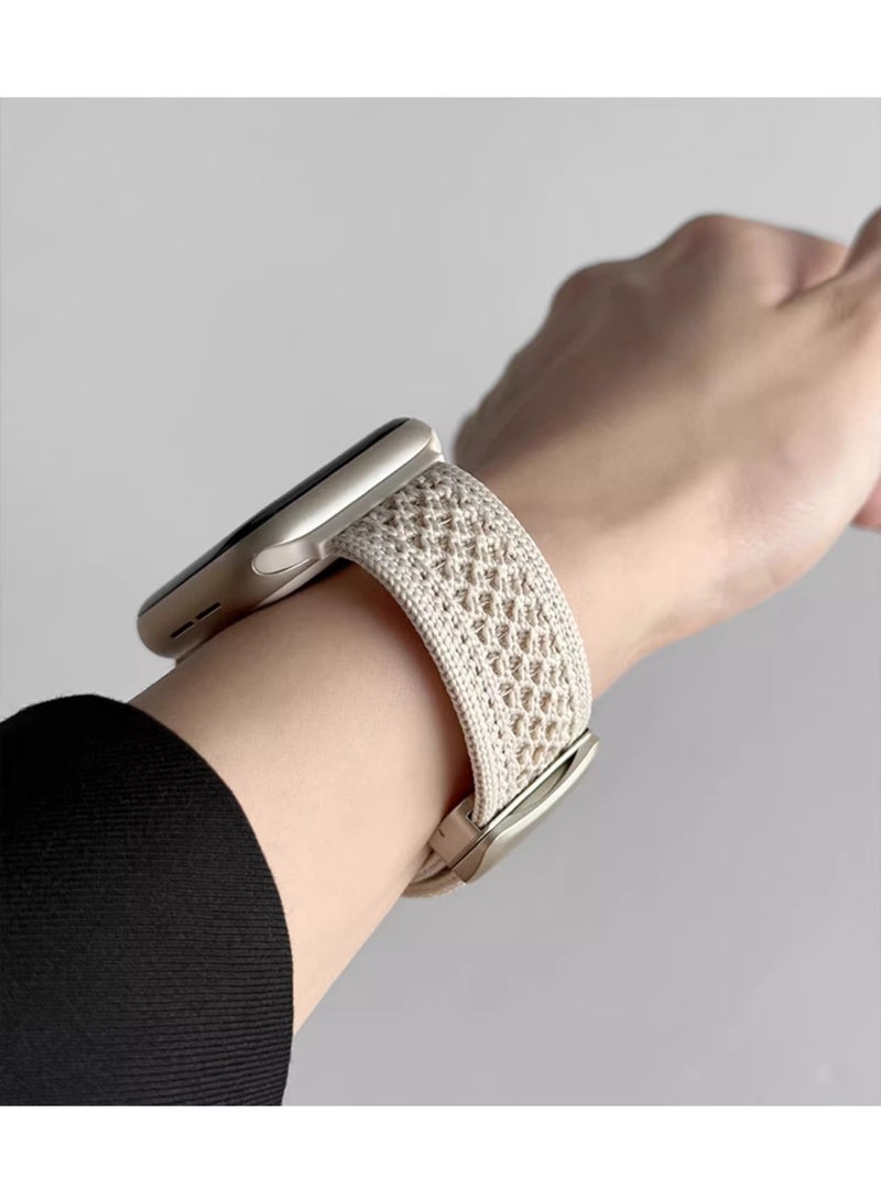 Sport Band, Magnetic Wristband Adjustable Strap for Apple Watch Series 11 46mm/Series 10 46mm, Soft Nylon, Braided Nylon Magnetic Clasp Strap Compatible with Apple Watch Ultra 3/Ultra 2/Ultra, S9/S8/S7 45mm, SE3/SE2/SE/S6/S5/S4 44mm, S3/S2/S1 iWatch Band for Men Women - Image 3