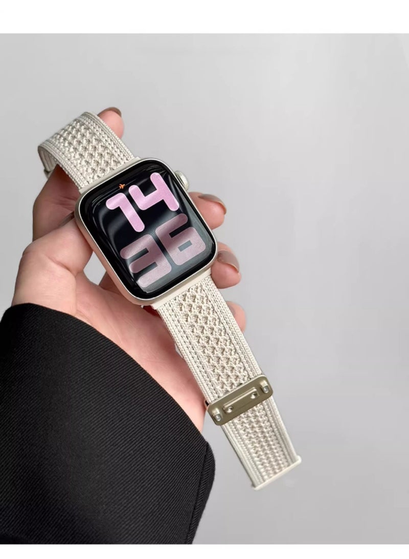 Sport Band, Magnetic Wristband Adjustable Strap for Apple Watch Series 11 46mm/Series 10 46mm, Soft Nylon, Braided Nylon Magnetic Clasp Strap Compatible with Apple Watch Ultra 3/Ultra 2/Ultra, S9/S8/S7 45mm, SE3/SE2/SE/S6/S5/S4 44mm, S3/S2/S1 iWatch Band for Men Women - Image 4