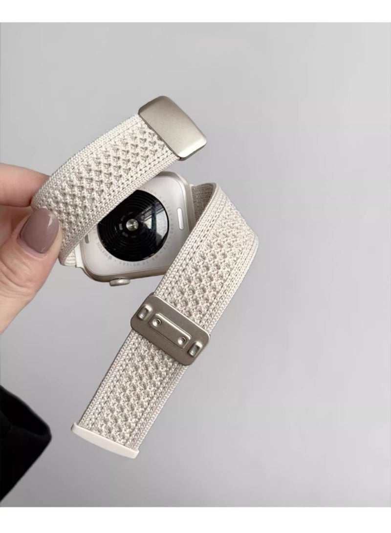 Sport Band, Magnetic Wristband Adjustable Strap for Apple Watch Series 11 46mm/Series 10 46mm, Soft Nylon, Braided Nylon Magnetic Clasp Strap Compatible with Apple Watch Ultra 3/Ultra 2/Ultra, S9/S8/S7 45mm, SE3/SE2/SE/S6/S5/S4 44mm, S3/S2/S1 iWatch Band for Men Women - Image 5