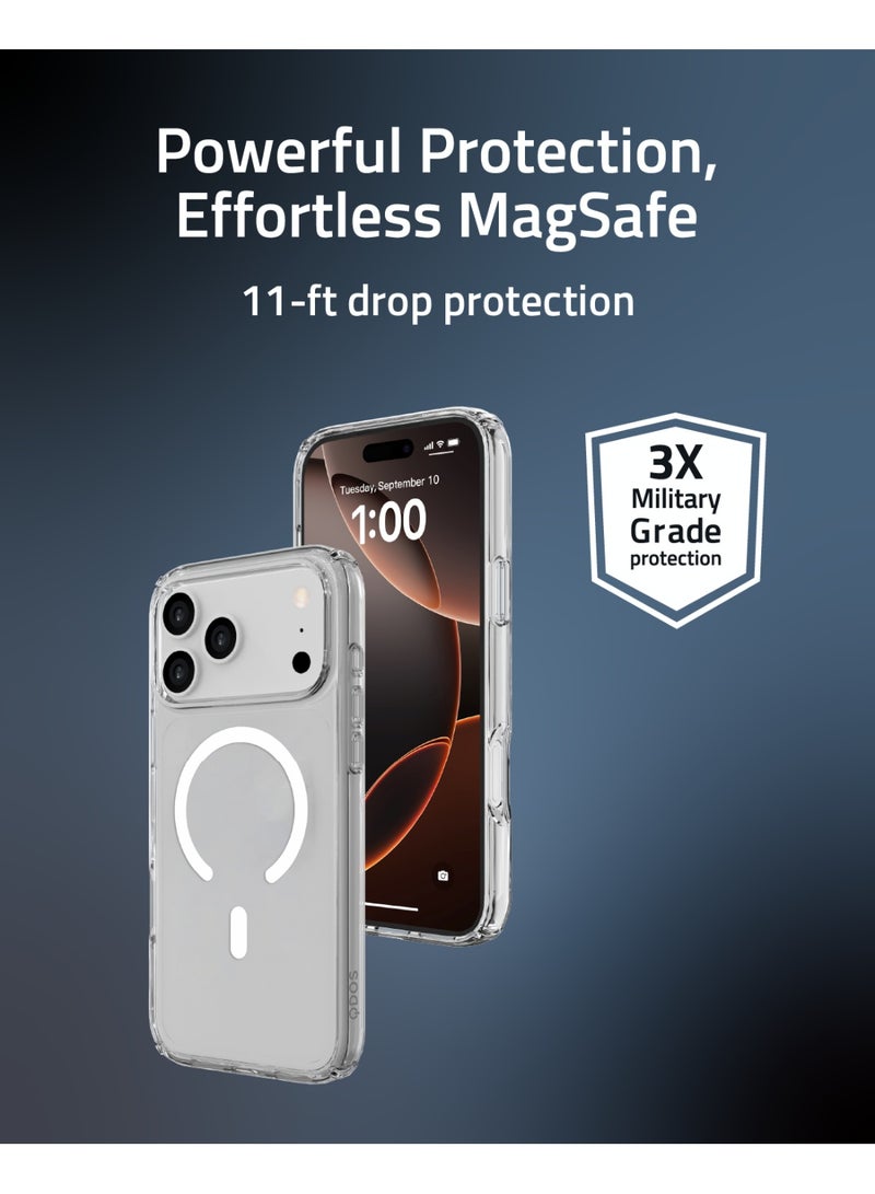 كيودوس جراب QDOS الشفاف لهاتف iPhone 17 Pro Max - نحيف ومقاوم للصدمات، متوافق مع MagSafe، حماية من السقوط بمعايير عسكرية، مقاوم للاصفرار والخدوش - Image 4