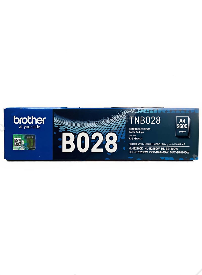 brother TNB028 Black Toner Cartridge for DCP-B7620DW, B7640 MFC-B7810DW 2600 Pages black - Image 1