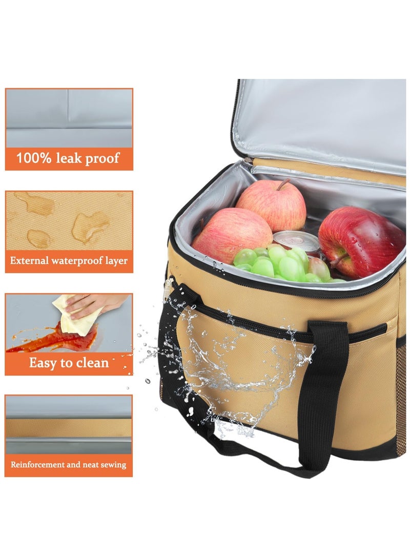 Hihonor Insulated Lunch Bag, 33 Liter Large Capacity Warm Bag for Camping, Outdoor, Leak Proof Oxford Cloth Cooler with Adjustable Shoulder Strap (Grey)  - Image 5