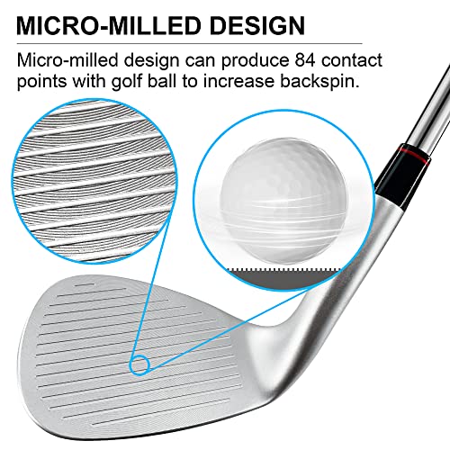 Yamato Golf Wedge Set or Individual Golf Wedges 505254565860 Golf Gap Wedge Sets Sand WedgeLob Wedge Golf Clubs for Men Women Milled Face for High Spin - Image 3
