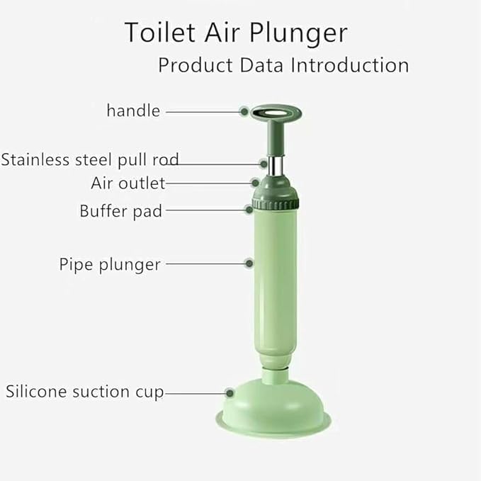 WEYPIX High Pressure Air Power Toilet Plunger – Bathroom Drain Clog Remover Vacuum Pump for Western Toilets, Bathtub, Sink & Floor Drains – Reusable Pipe Unblocker Tool (Pack of 1, Multicolor) - Image 5