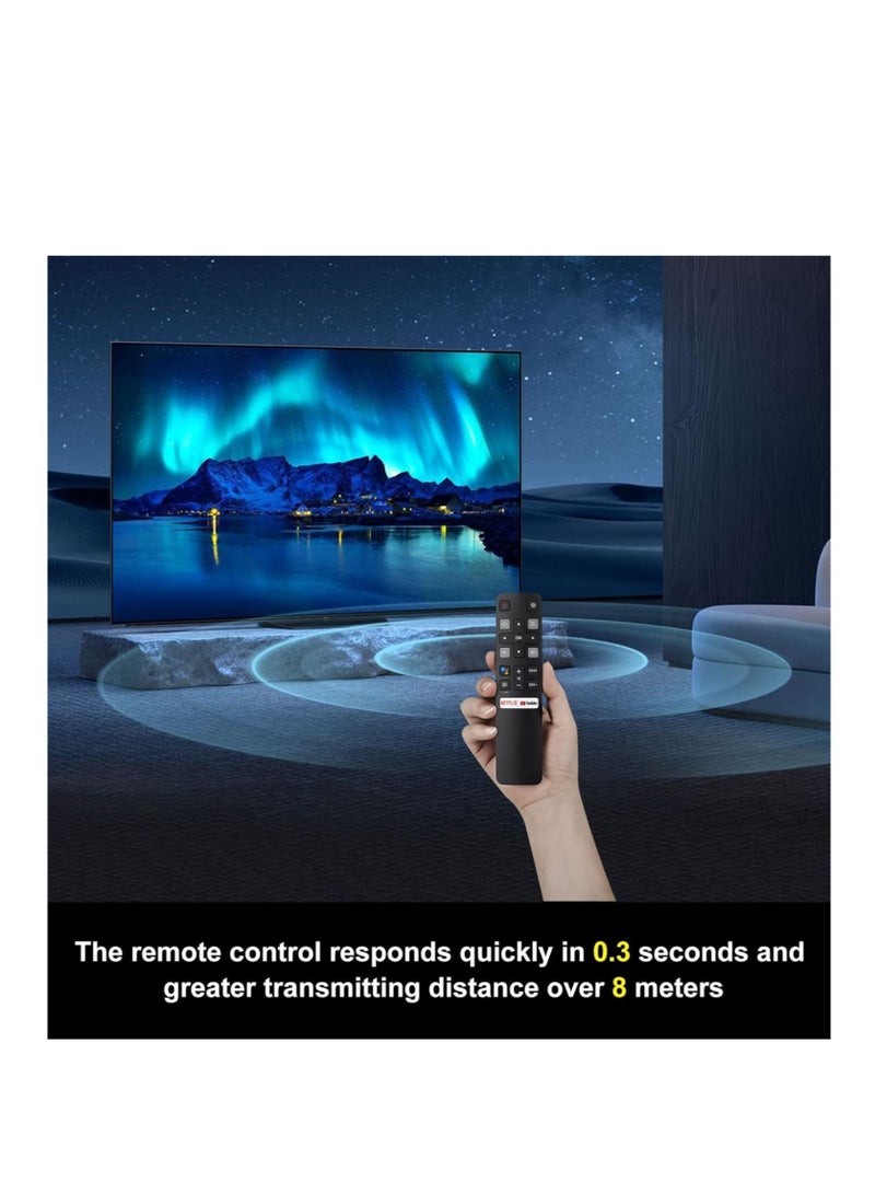 Voice Replacement for TCL-Android-TV-Remote,New Upgraded RC802V for TCL Smart TVs with Google Voice Function,with Netflix,YouTube Buttons