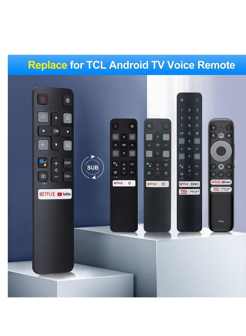 Voice Replacement for TCL-Android-TV-Remote,New Upgraded RC802V for TCL Smart TVs with Google Voice Function,with Netflix,YouTube Buttons