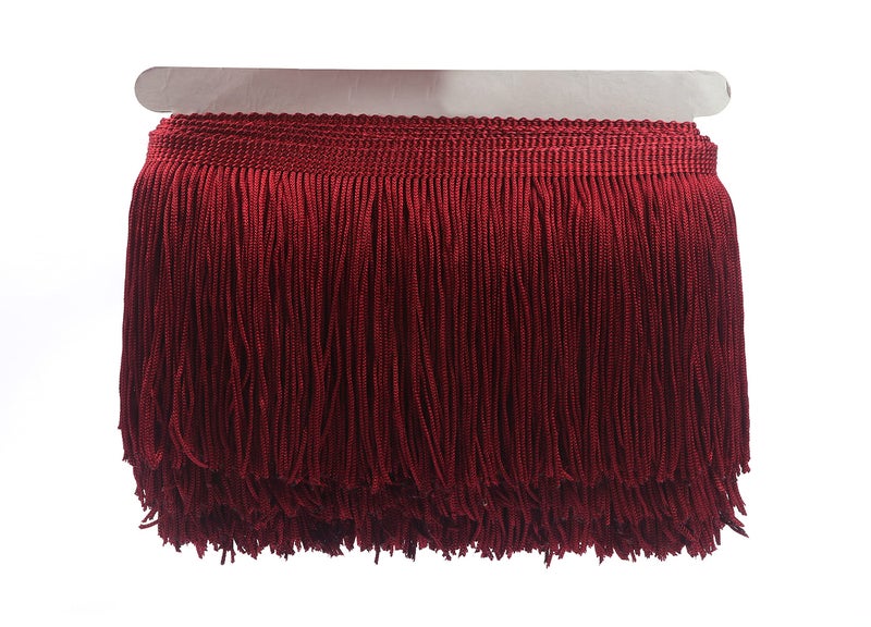 YYCRAFT YYCRAFT 10 Yards 4 Inch Wide Tassel Curtain Fringe Trim by The Yard for DIY Sewing Crafts Clothing Curtains DecorationBurgundy
