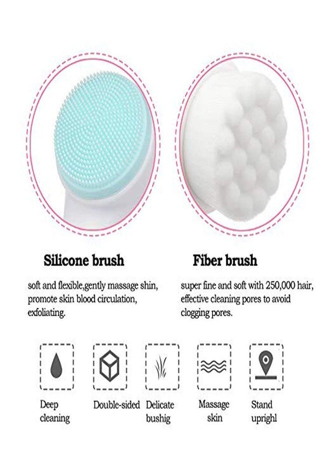 Akshify 2-in-1 Manual Facial Cleansing & Exfoliating Brush | Dual-Side Silicone & Soft Bristle Face Scrubber for Deep Pore Clean, Massage & Gentle Exfoliation (Multicolor) - Image 5