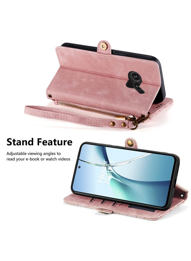 S-TOP Case For Nothing Phone 2a Plus Geometric Zipper Wallet Side Buckle Leather Phone Case - Image 4