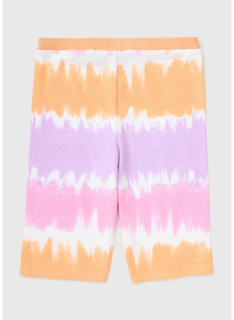 Matalan Multicolour Tie Dye Ribbed Seamless Shorts