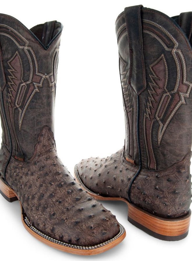 Soto Boots أحذية رعاة البقر للرجال H50031 بطبعة النعام، 8.5 بني - Image 4