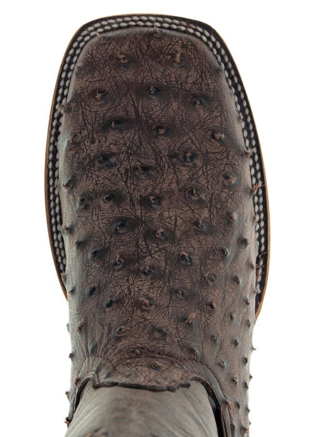 Soto Boots أحذية رعاة البقر للرجال H50031 بطبعة النعام، 8.5 بني - Image 2
