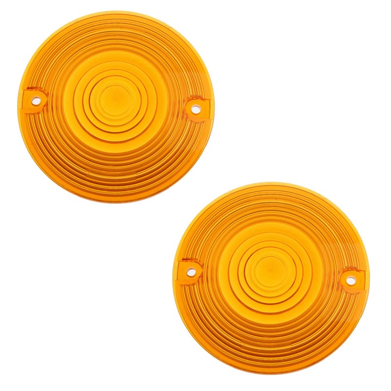 NTHREEAUTO 3 14 Inch Flat Turn Signal Light Lens Cover Amber Compatible with Harley Touring Electra Glide Road King Softail