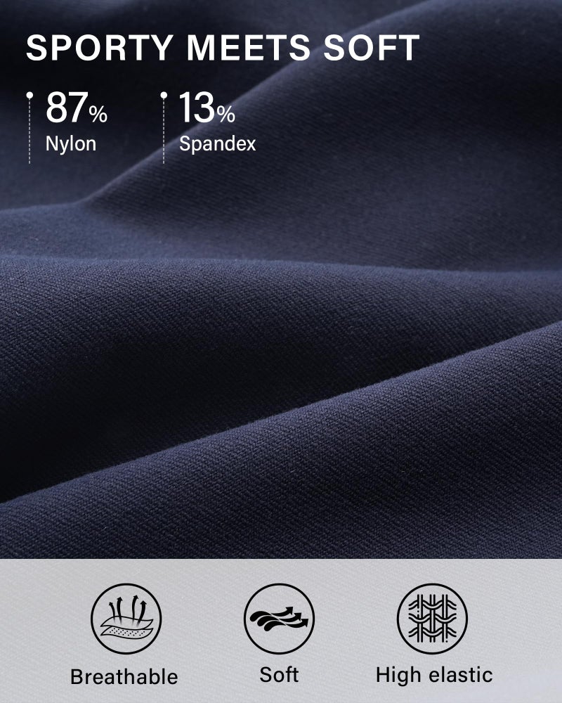 Stelle Womens High Waisted Legging Yoga Pants with Pockets for Gym Workout (Cotton Like Softness-Navy, Large) - Image 3