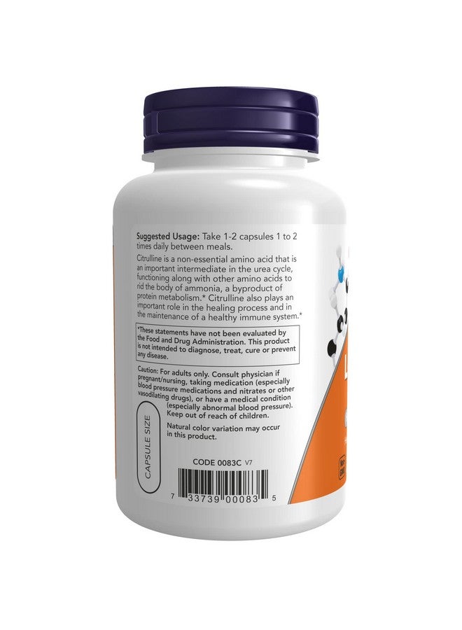 now Supplements Lcitrulline 750 Mg Supports Protein Metabolism* Amino Acid 90 Veg Capsules - Image 4