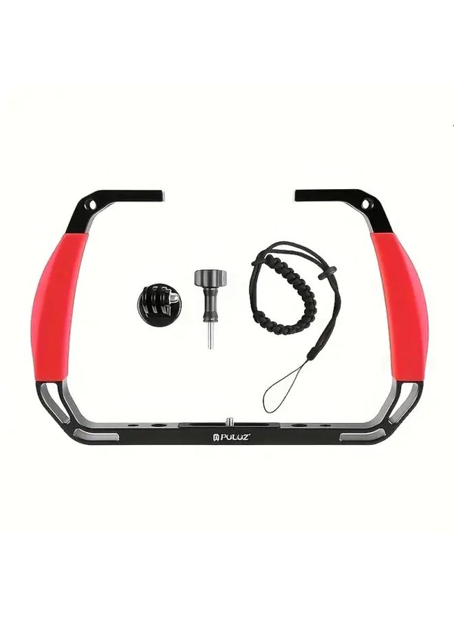 Dual Silicone Handle Aluminum Diving Rig Compatible with Action Cameras Blue Ergonomic Design For Underwater Photography Secure Mount Durable Construction - Image 5