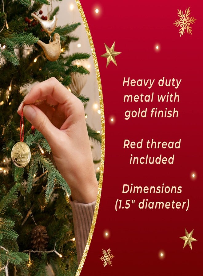 ORCA Santa’s Button | Extra Large Gold 1.5” Diameter Zinc Alloy Santa Claus Lost Button with Red Thread for Christmas Morning - Image 2