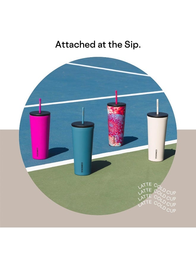 Corkcicle Cold Cup Insulated Tumbler with Lid and Straw, Latte, 24 oz – Reusable Water Bottle Keeps Beverages Cold for 12hrs, Hot 5hrs – Cupholder Friendly Tumbler, Lid for Flexible Sipping - Image 3