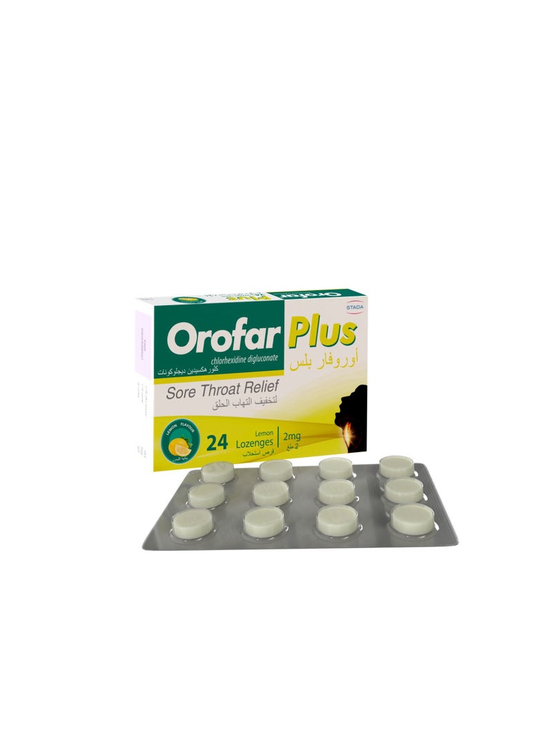 Orofar Plus Lemon 24 Lozenges, 2mg Chlorhexidine