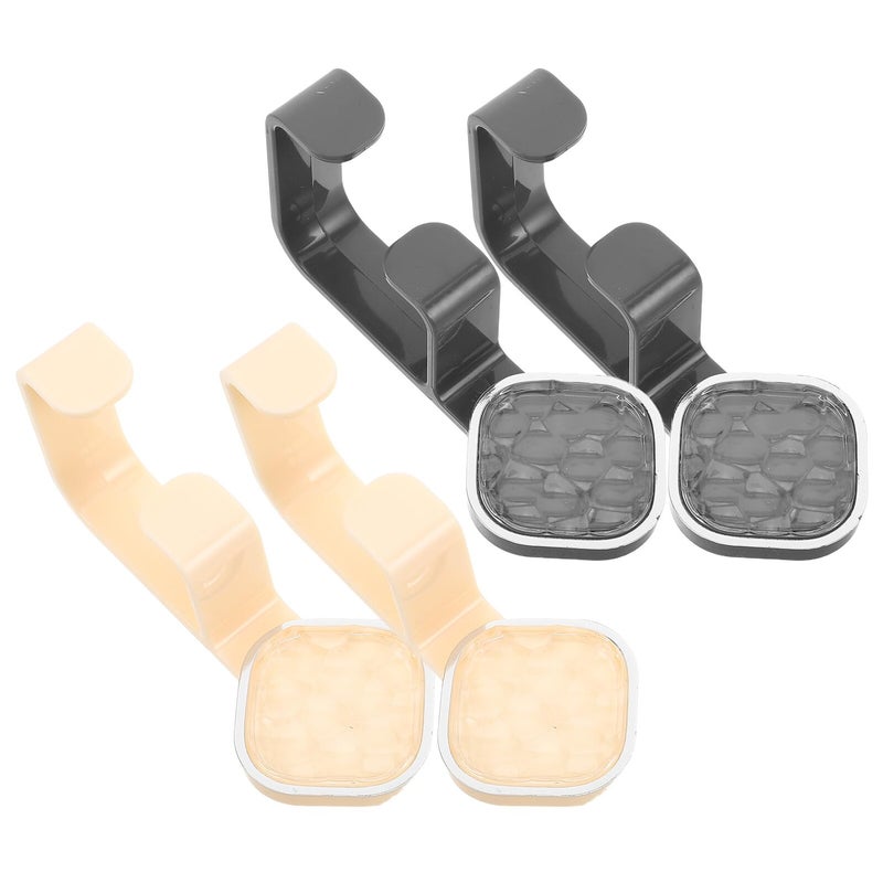 Heavy Duty Self Adhesive Wall Hooks 4 Pack No Drill Utility Racks Milky White Gunmetal Gray - Image 2