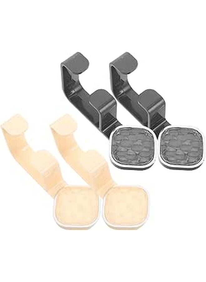 Heavy Duty Self Adhesive Wall Hooks 4 Pack No Drill Utility Racks Milky White Gunmetal Gray - Image 1