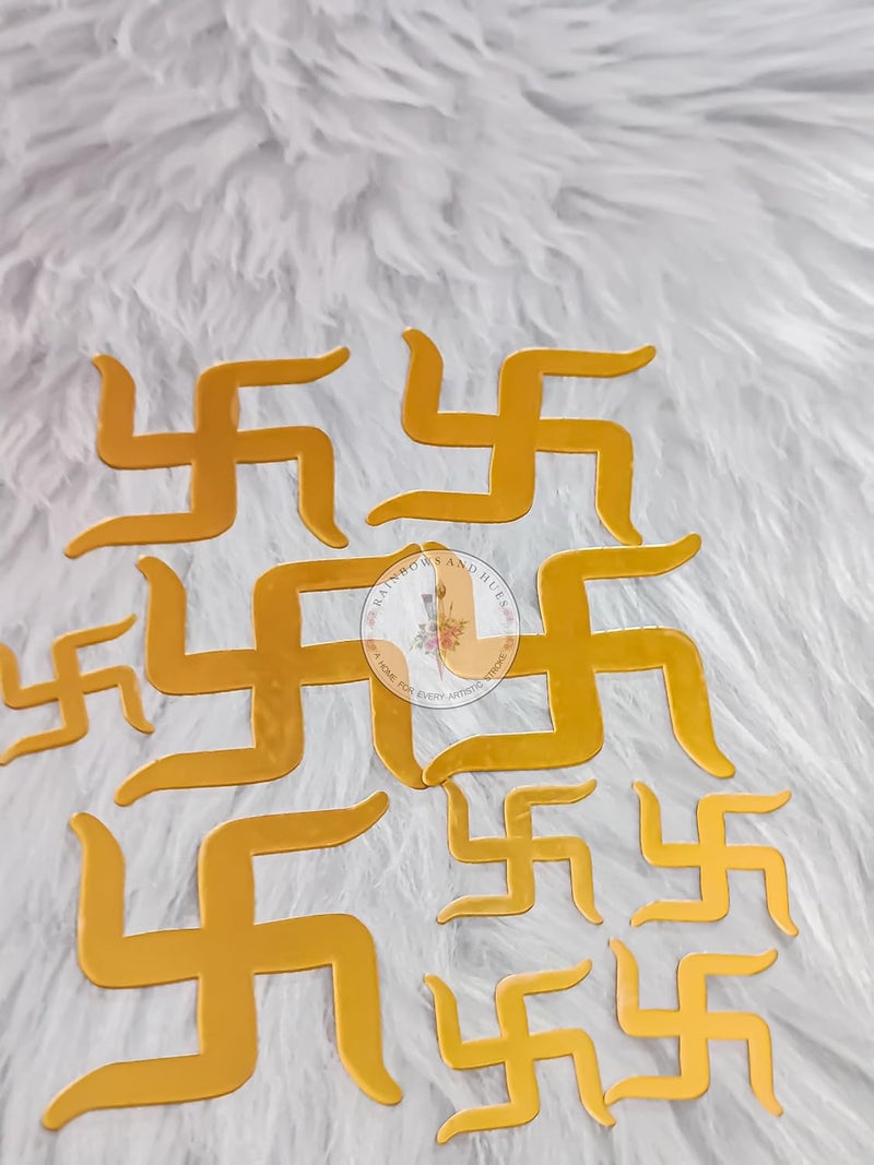 RH Gold Acrylic Cut Outs for Resin Arts, MDF Art, Craft, Decoration, ETC... (SWASTIK Combo) - Image 1