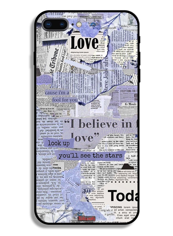 Tolwak Apple iPhone 8 Plus Protective Case Newspaper Pieces - Image 2