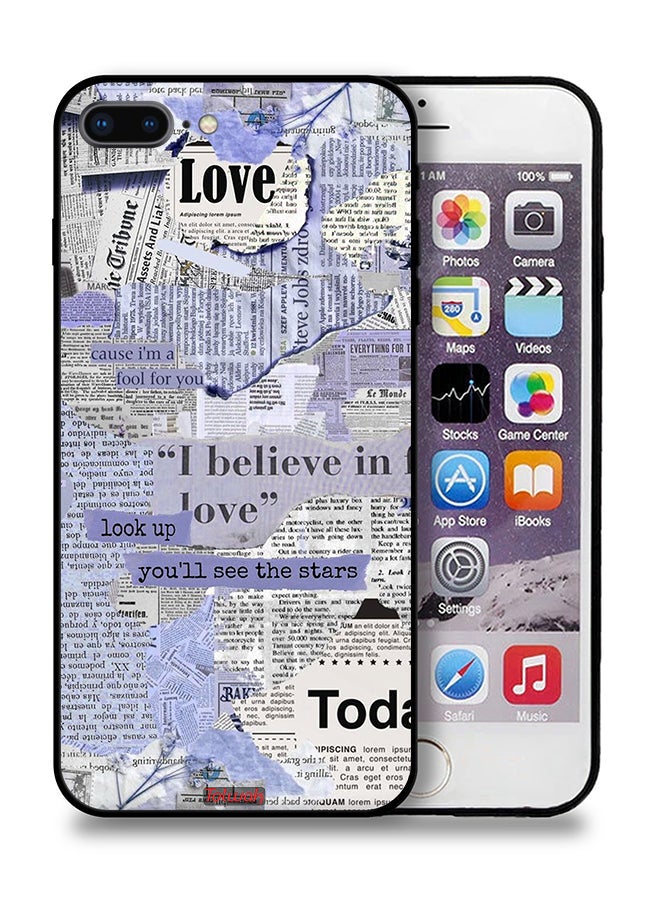Tolwak Apple iPhone 8 Plus Protective Case Newspaper Pieces - Image 1